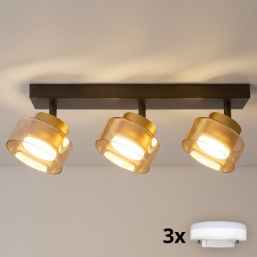 Brilagi - LED Punktvalgusti AURA LUX 3xGX53/30W/230V must/kuldne