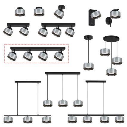 Brilagi - LED Punktvalgusti AURA LUX 4xGX53/30W/230V must/suitsune
