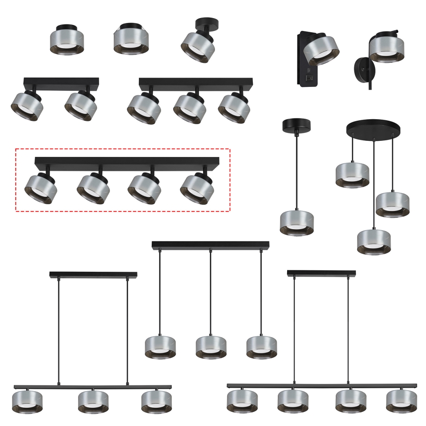 Brilagi - LED Punktvalgusti AURA LUX 4xGX53/30W/230V must/suitsune