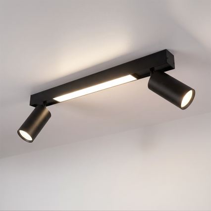 Brilagi - LED-punktvalgusti SELE 2xGU10/30W/230V + LED/15W must