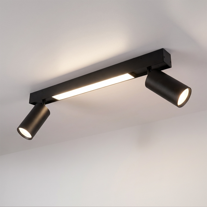 Brilagi - LED-punktvalgusti SELE 2xGU10/30W/230V + LED/15W must