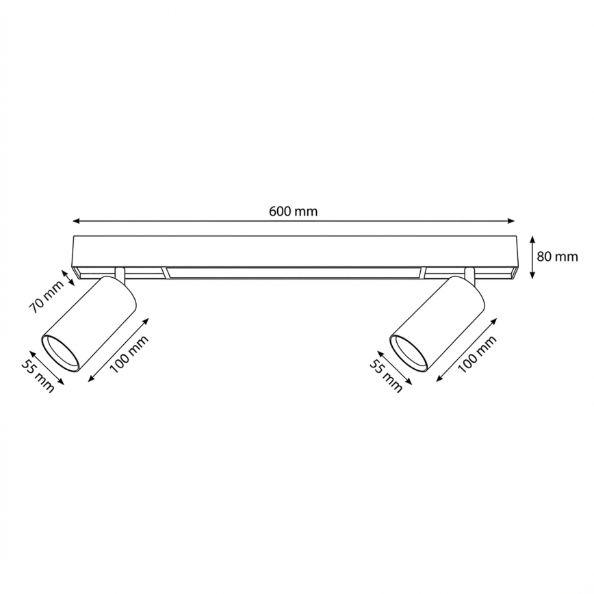 Brilagi - LED-punktvalgusti SELE 2xGU10/30W/230V + LED/15W must