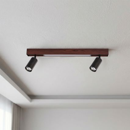 BRILAGI - LED punktvalgusti SELE 2xGU10/30W/230V + LED/15W must/kirsidekor