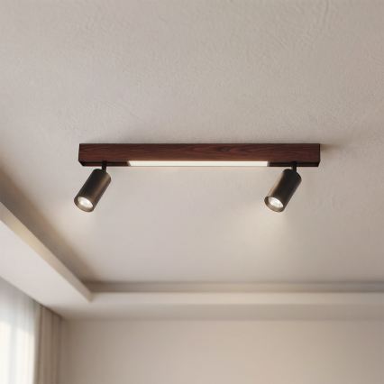 BRILAGI - LED punktvalgusti SELE 2xGU10/30W/230V + LED/15W must/kirsidekor