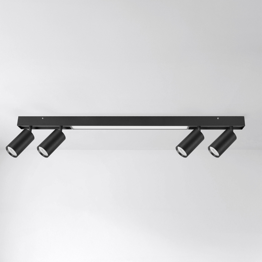 Brilagi - LED-punktvalgusti SELE 4xGU10/30W/230V + LED/25W must