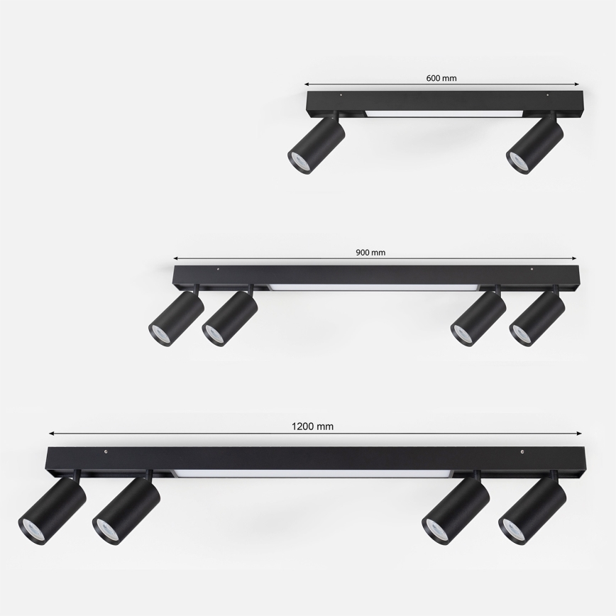 Brilagi - LED-punktvalgusti SELE 4xGU10/30W/230V + LED/25W must