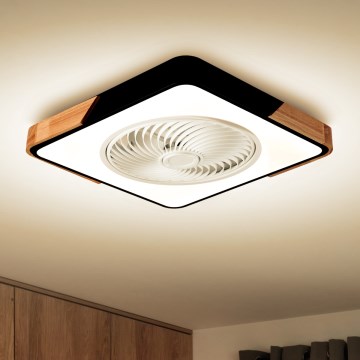 Brilagi - LED reguleeritav laelamp ventilaatoriga LED/30W/230V 3000-6500K must/tamm + kaugjuhtimispult