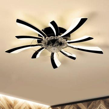 Brilagi - LED reguleeritav laelamp ventilaatoriga LED/50W/230V 3000-6500K must + kaugjuhtimispult