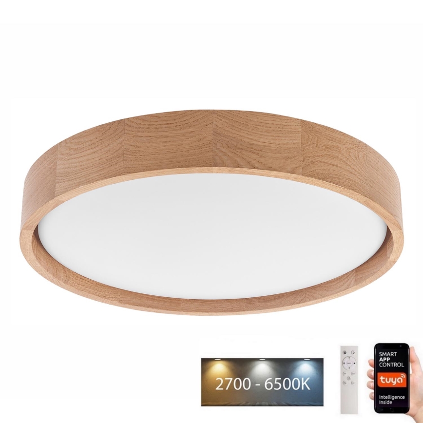 Brilagi - LED reguleeritav laevalgusti MANAROLA SMART LED/24W/230V 2700-6500K tamme läbimõõt 41 cm Wi-Fi + Tuya puldiga juhtimine