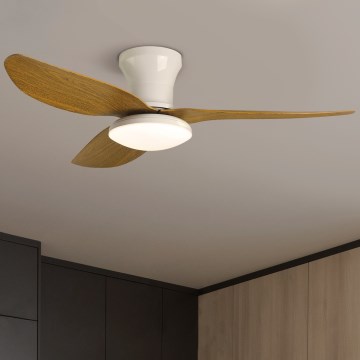 Brilagi - LED reguleeritav laeventilaator LED/30W/230V 3000-6500K valge/pruun + kaugjuhtimispult