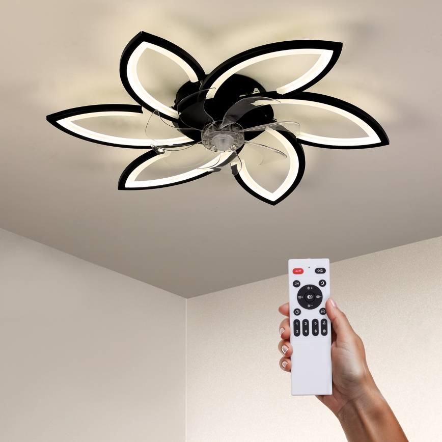 Brilagi - LED reguleeritav laelamp ventilaatoriga LED/50W/230V 3000-6500K must + kaugjuhtimispult