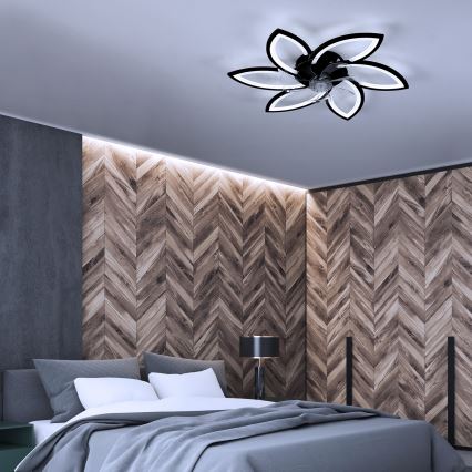 Brilagi - LED reguleeritav laelamp ventilaatoriga LED/50W/230V 3000-6500K must + kaugjuhtimispult