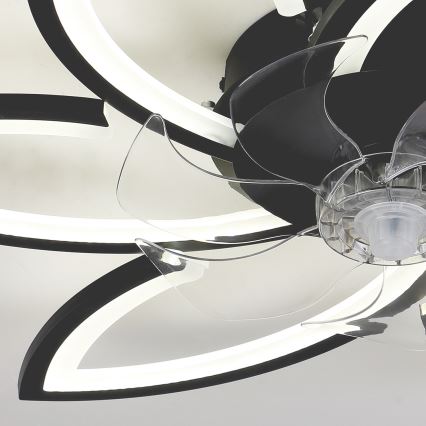 Brilagi - LED reguleeritav laelamp ventilaatoriga LED/50W/230V 3000-6500K must + kaugjuhtimispult