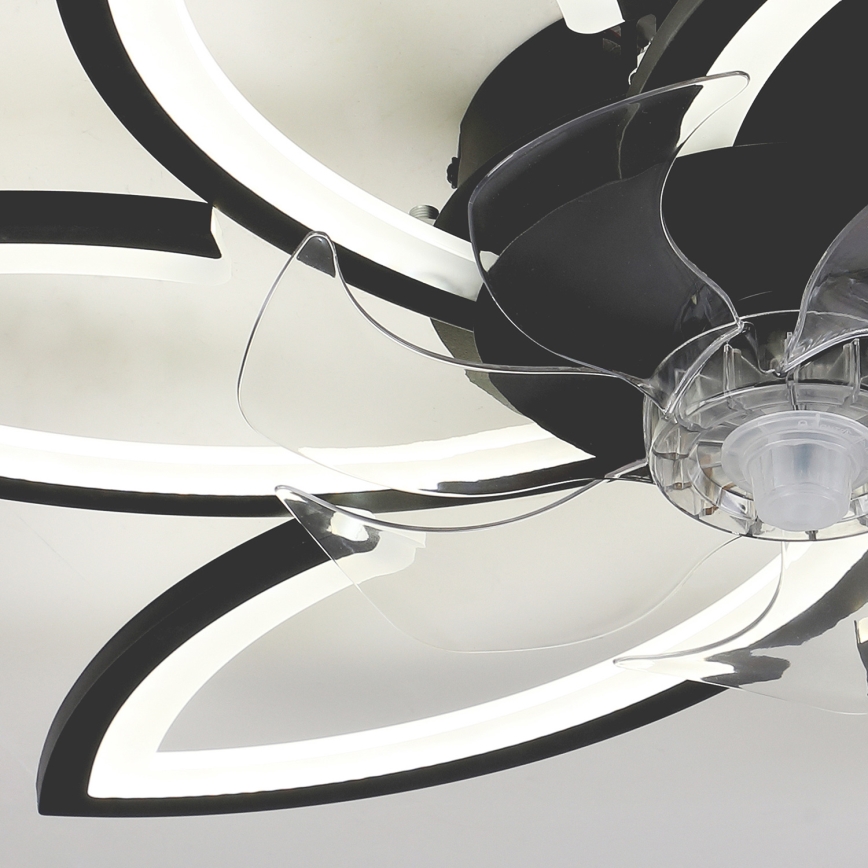 Brilagi - LED reguleeritav laelamp ventilaatoriga LED/50W/230V 3000-6500K must + kaugjuhtimispult