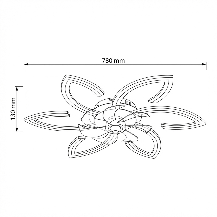 Brilagi - LED reguleeritav laelamp ventilaatoriga LED/50W/230V 3000-6500K must + kaugjuhtimispult