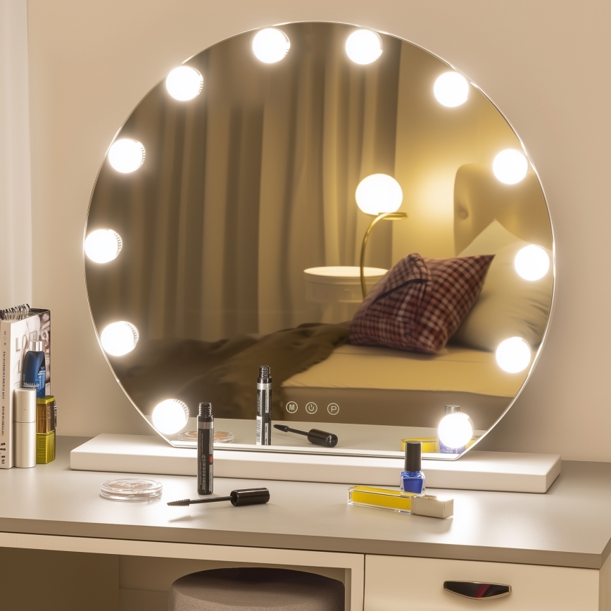 Brilagi - LED reguleeritav meigipeegel HOLLYWOOD LED/12W/230V 3000/4000/6500K