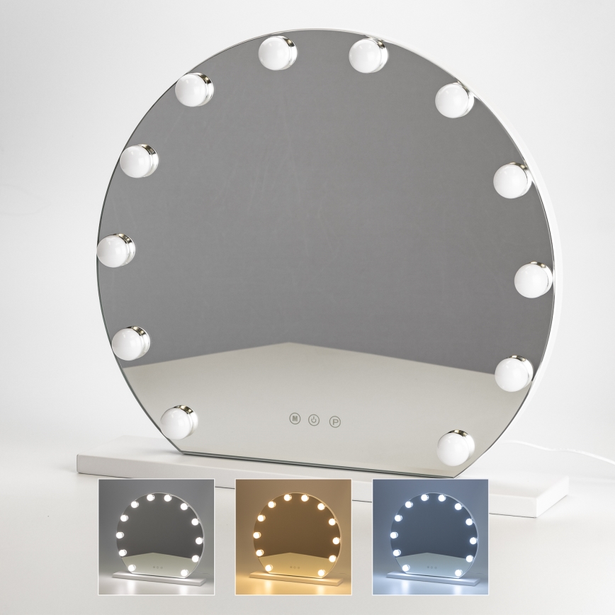 Brilagi - LED reguleeritav meigipeegel HOLLYWOOD LED/12W/230V 3000/4000/6500K