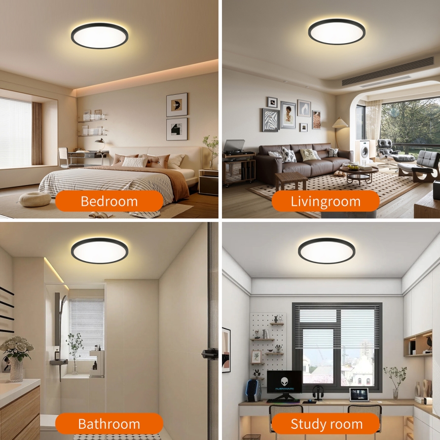 Brilagi - LED hämardatav valgusti liikumis- ja hämarustundlikuga ULTRA SLIM LED/18W/230V läbimõõt 30 cm + kaugjuhtimispult