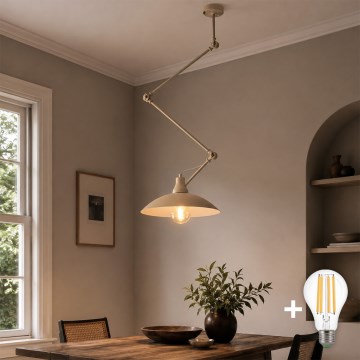 BRILAGI - LED-reguleeritav varrega rippvalgusti IRONBEAM 1xE27/60W/230V beež