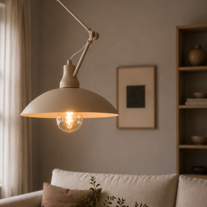 BRILAGI - LED-reguleeritav varrega rippvalgusti IRONBEAM 1xE27/60W/230V beež