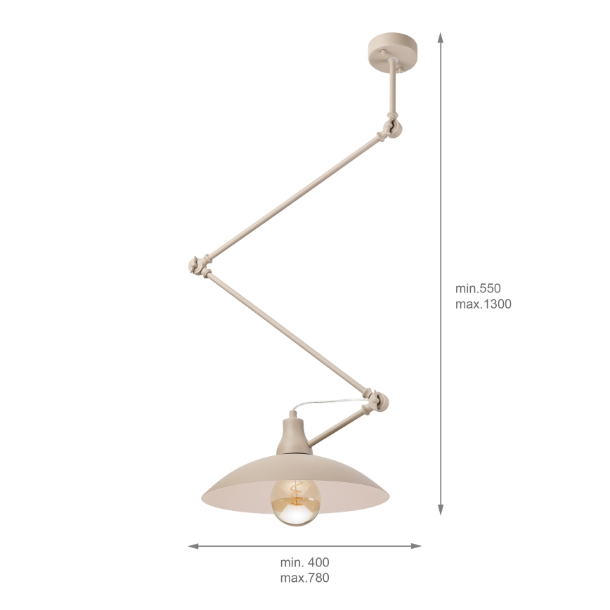 BRILAGI - LED-reguleeritav varrega rippvalgusti IRONBEAM 1xE27/60W/230V beež