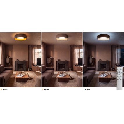 Brilagi - LED-hämardatav laelamp VELVET SMART VARI LED/36W/230V 3000-6500K läbimõõt 55 cm pruun/kuldne + kaugjuhtimispult