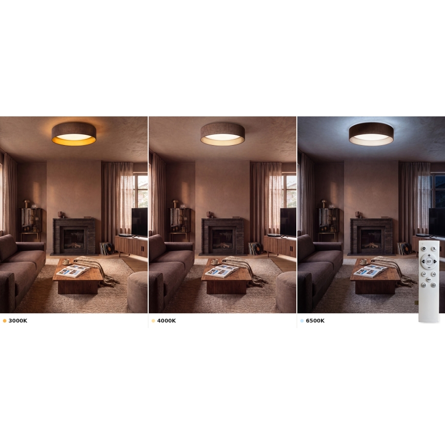 Brilagi - LED-hämardatav laelamp VELVET SMART VARI LED/36W/230V 3000-6500K läbimõõt 55 cm pruun/kuldne + kaugjuhtimispult