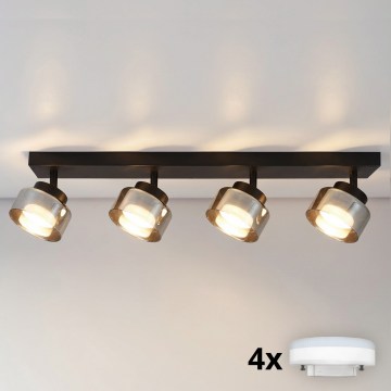 BRILAGI - LED RGB+CCT Hämardatav laespott AURA LUX 4xGX53/14W/230V 2700-6500K Wi-Fi Tuya must/suitsune