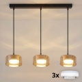 BRILAGI - LED RGB+CCT Hämardatav ripplühter kaablil AURA LUX 3xGX53/14W/230V 2700-6500K Wi-Fi Tuya must/kuldne