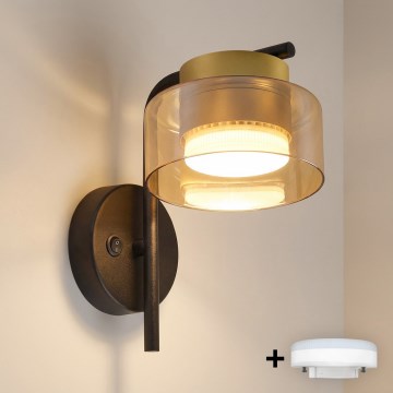 BRILAGI - LED RGB+CCT hämardatav seinavalgusti AURA LUX 1xGX53/14W/230V 2700-6500K Wi‑Fi Tuya must/kuldne