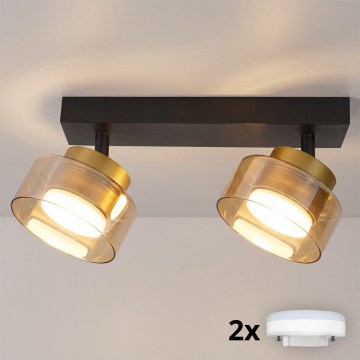 BRILAGI - LED RGB+CCT hämardatav suunavalgusti AURA LUX 2xGX53/14W/230V 2700-6500K Wi-Fi Tuya must/kuldne