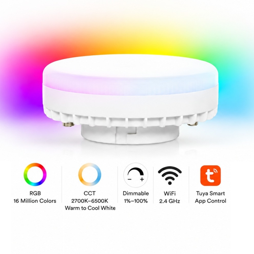BRILAGI - LED RGB+CCT hämardatav suunavalgusti STRIPY 1xGX53/14W/230V pr. 82 mm 2700-6500K Wi-Fi Tuya valge