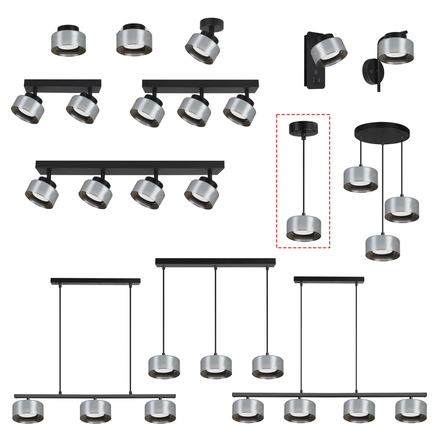 BRILAGI - LED RGB+CCT hämardatav lühter riputuskaabliga AURA LUX 1xGX53/14W/230V 2700-6500K Wi-Fi Tuya must/suitsune