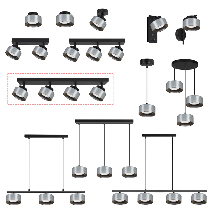 BRILAGI - LED RGB+CCT Hämardatav laespott AURA LUX 4xGX53/14W/230V 2700-6500K Wi-Fi Tuya must/suitsune