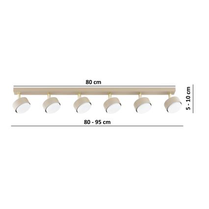 BRILAGI - LED RBG+CCT Hämardatav suunatav laelamp MONO 6xGX53/14W/230V 2700-6500K Wi-Fi Tuya beež/kuldne