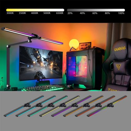 Brilagi - LED RGB puutetundlik hämardatav lauavalgusti klambriga VARIO LED/18W/230V 3000-6500K CRI 96