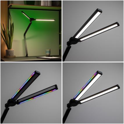 BRILAGI - LED RGBTW Hämardatav puutetundlik lauavalgusti klambriga VARIO LED/18W/230V 3000-6500K CRI 96 must
