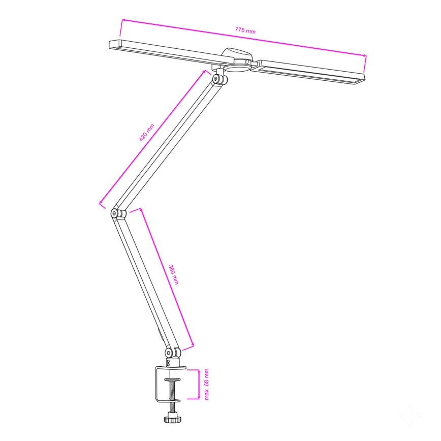 BRILAGI - LED RGBTW Hämardatav puutetundlik lauavalgusti klambriga VARIO LED/18W/230V 3000-6500K CRI 96 must