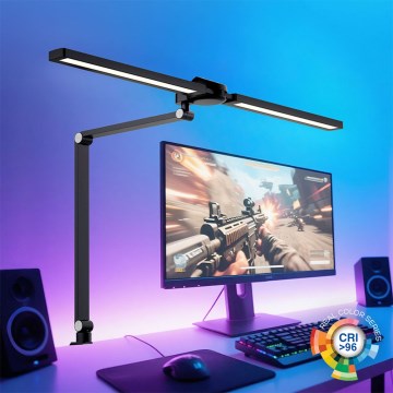 Brilagi - LED RGBTW Hämardatav puutetundlik lauavalgusti klambriga VARIO LED/18W/230V 3000-6500K CRI 96 must