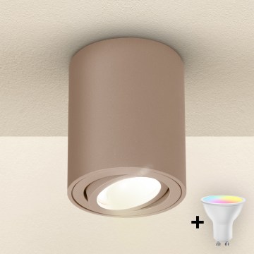 Brilagi - LED RGBW hämardatav kohtvalgusti MIA 1xGU10/4,8W/230V 3000K 100x80 mm beež + kaugjuhtimispult