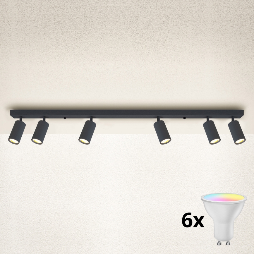 Brilagi - LED RGBW hämardatav kohtvalgusti SELE 6xGU10/6,5W/230V 2700-6500K antratsiit