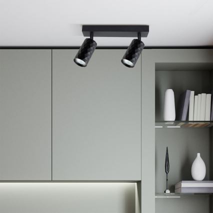 Brilagi - LED RGBW hämardatav punktvalgusti SELE DIAMANT 2xGU10/4,8W/230V 3000K must + kaugjuhtimispult