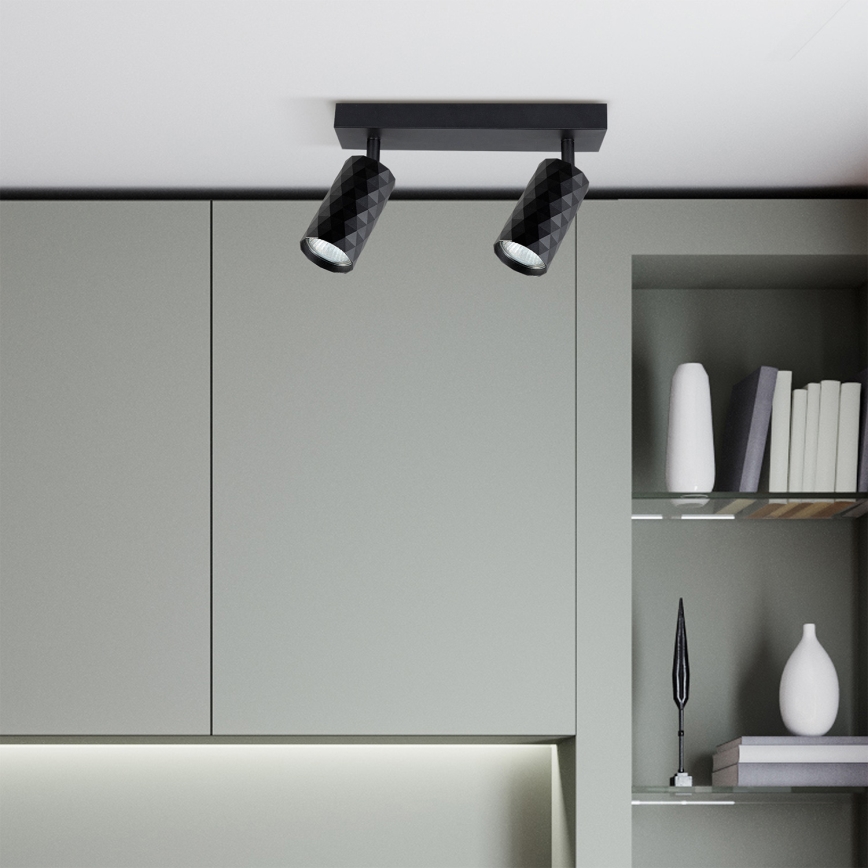 Brilagi - LED RGBW hämardatav punktvalgusti SELE DIAMANT 2xGU10/4,8W/230V 3000K must + kaugjuhtimispult