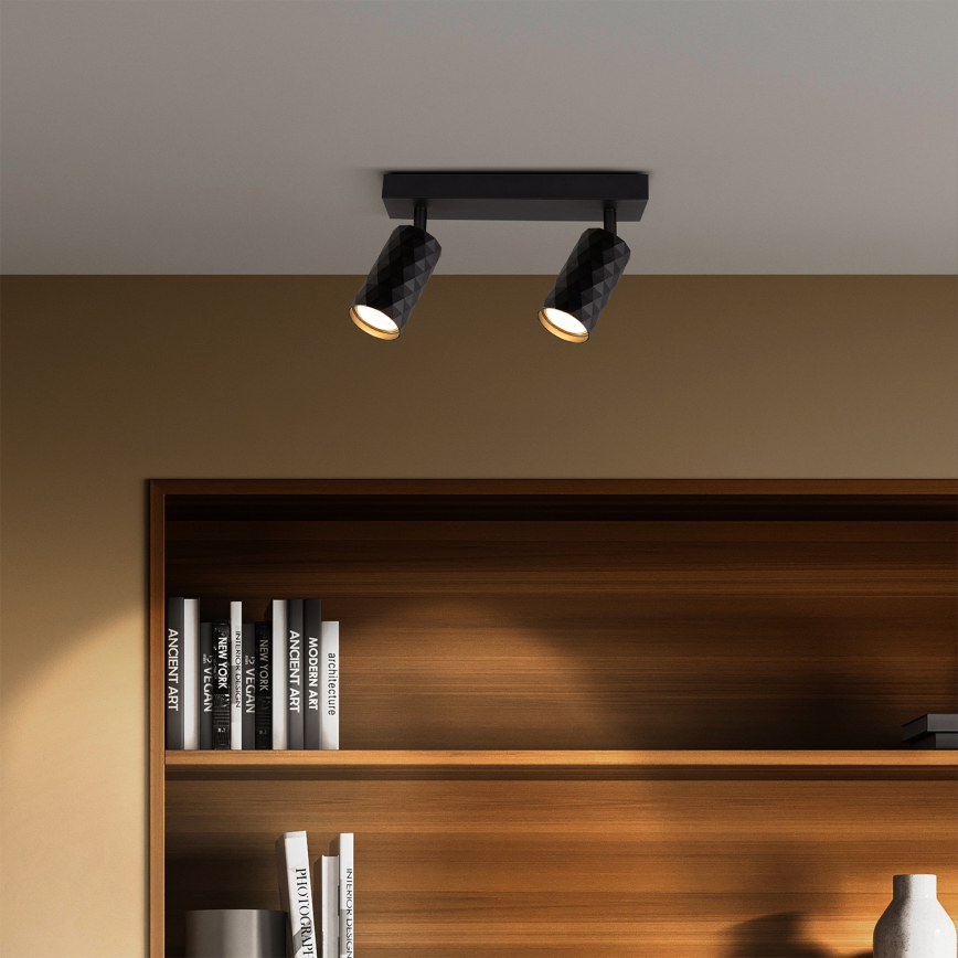 Brilagi - LED RGBW hämardatav punktvalgusti SELE DIAMANT 2xGU10/4,8W/230V 3000K must + kaugjuhtimispult