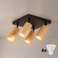BRILAGI - LED RGBW hämardatav kohtvalgusti SELE SQUARE 4xGU10/6,5W/230V 2700-6500K must/tamme dekoor