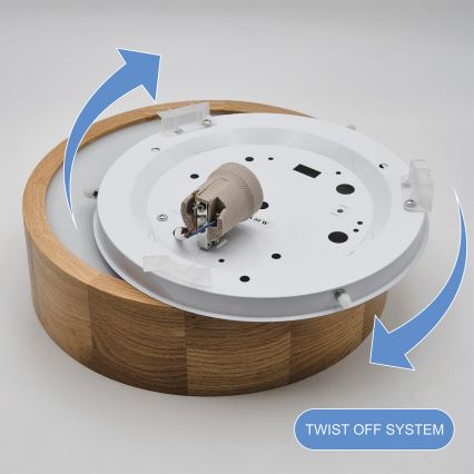 Brilagi - LED RGBW hämardatav laelamp CARVALHO 1xE27/15W/230V 2700–6500K Wi-Fi, tamme viimistlus, Ø 27,5 cm