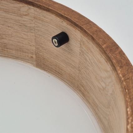 Brilagi - LED RGBW hämardatav laelamp CARVALHO 1xE27/15W/230V 2700-6500K Wi-Fi tammeviimistlus läbimõõt 27,5 cm