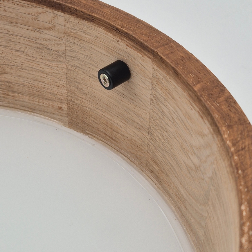 Brilagi - LED RGBW hämardatav laelamp CARVALHO 1xE27/15W/230V 2700-6500K Wi-Fi tammeviimistlus läbimõõt 27,5 cm