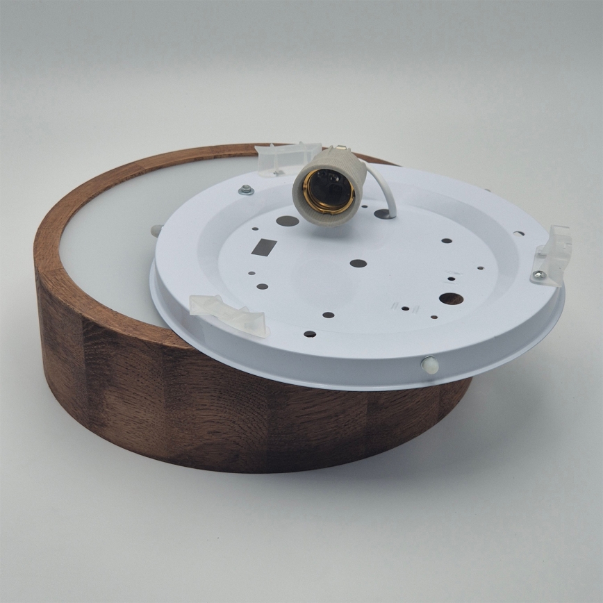 Brilagi - LED RGBW hämardatav laelamp CARVALHO 1xE27/15W/230V 2700-6500K Wi-Fi tammeviimistlus läbimõõt 27,5 cm