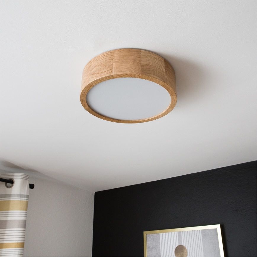 Brilagi - LED RGBW hämardatav laelamp CARVALHO 1xE27/9W/230V 2700–6500K Wi-Fi, tamme viimistlus, Ø 27,5 cm